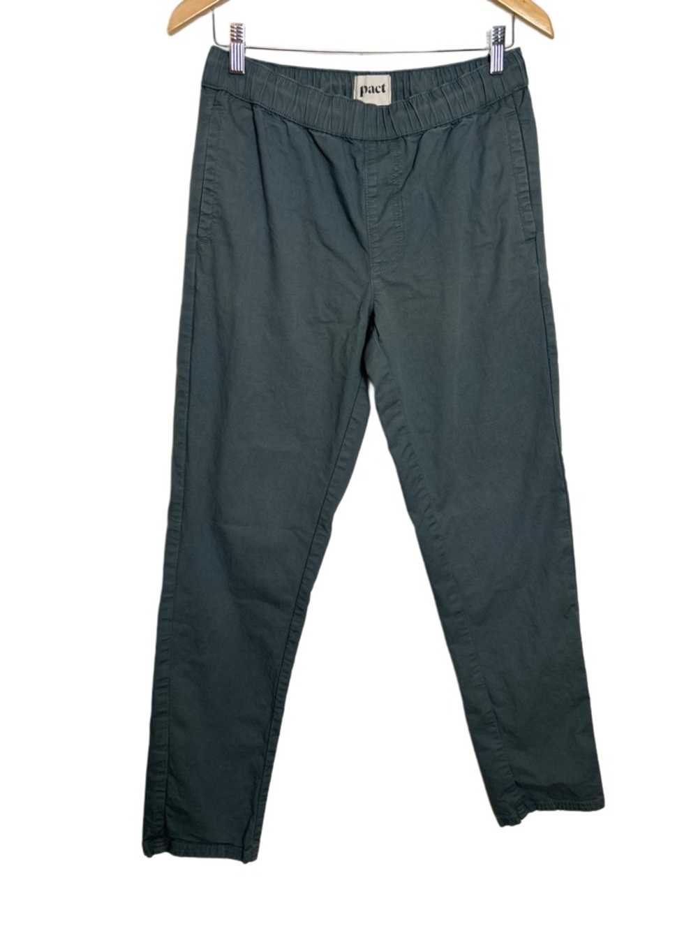Pact Women's Straight Leg Pants in Teal Green